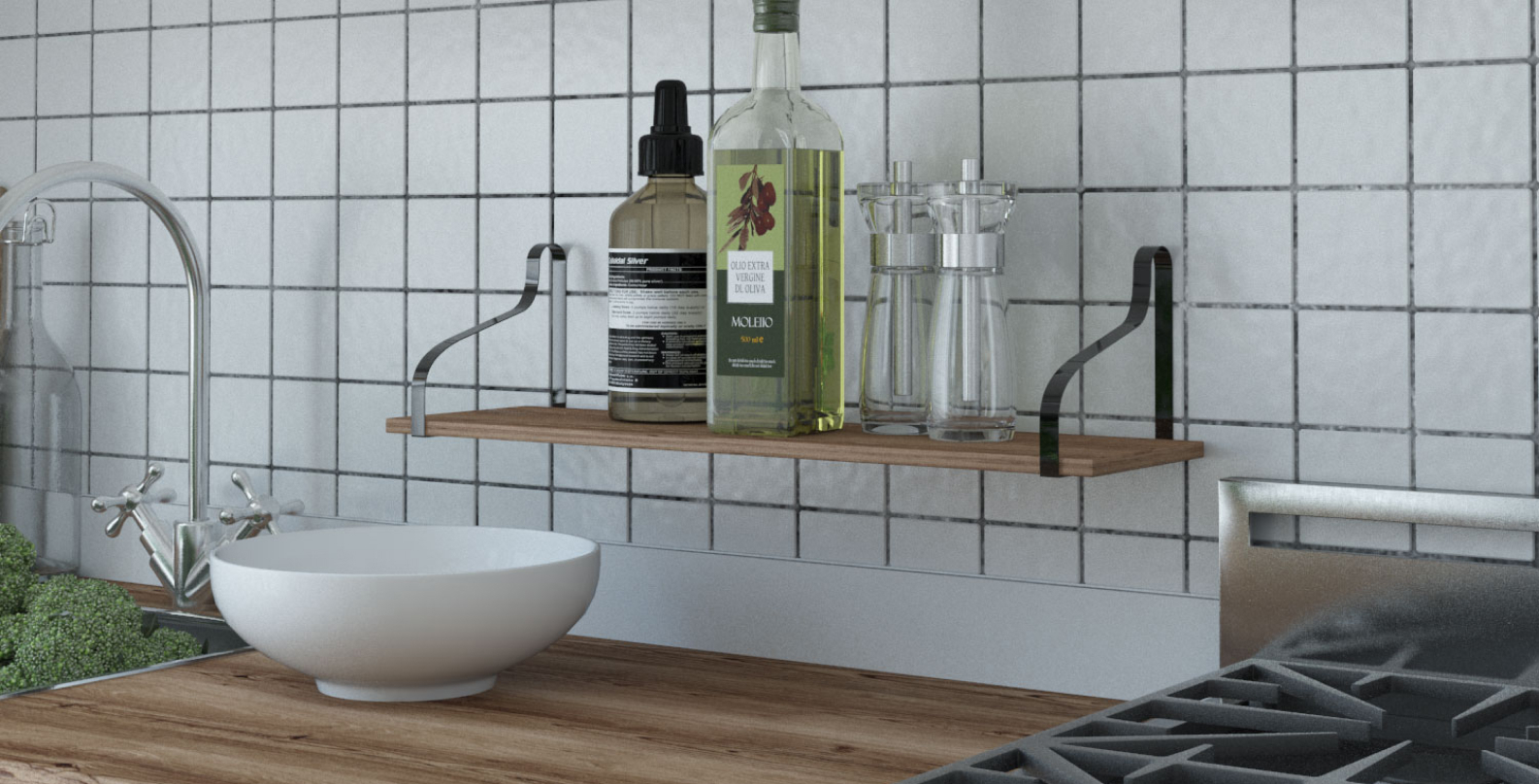 Loft shelf with brackets