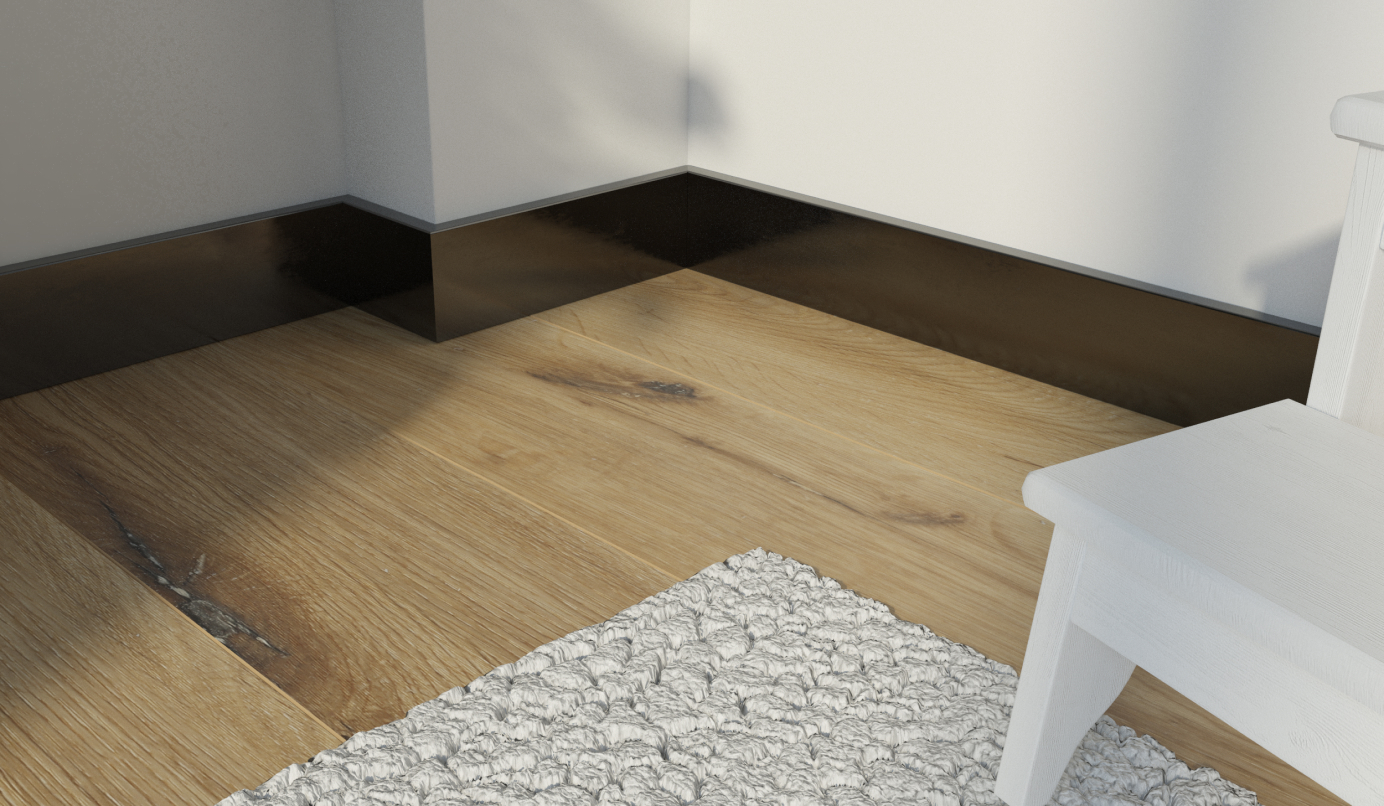 MDF ERGO 80 black gloss skirting board